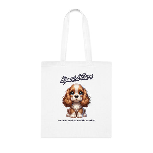 Cute Spaniel Ears Cotton Tote Bag, Dog Lover Gift, Eco-Friendly Shopping Bag, Pet Owner Essentials, Adorable Animal Art
