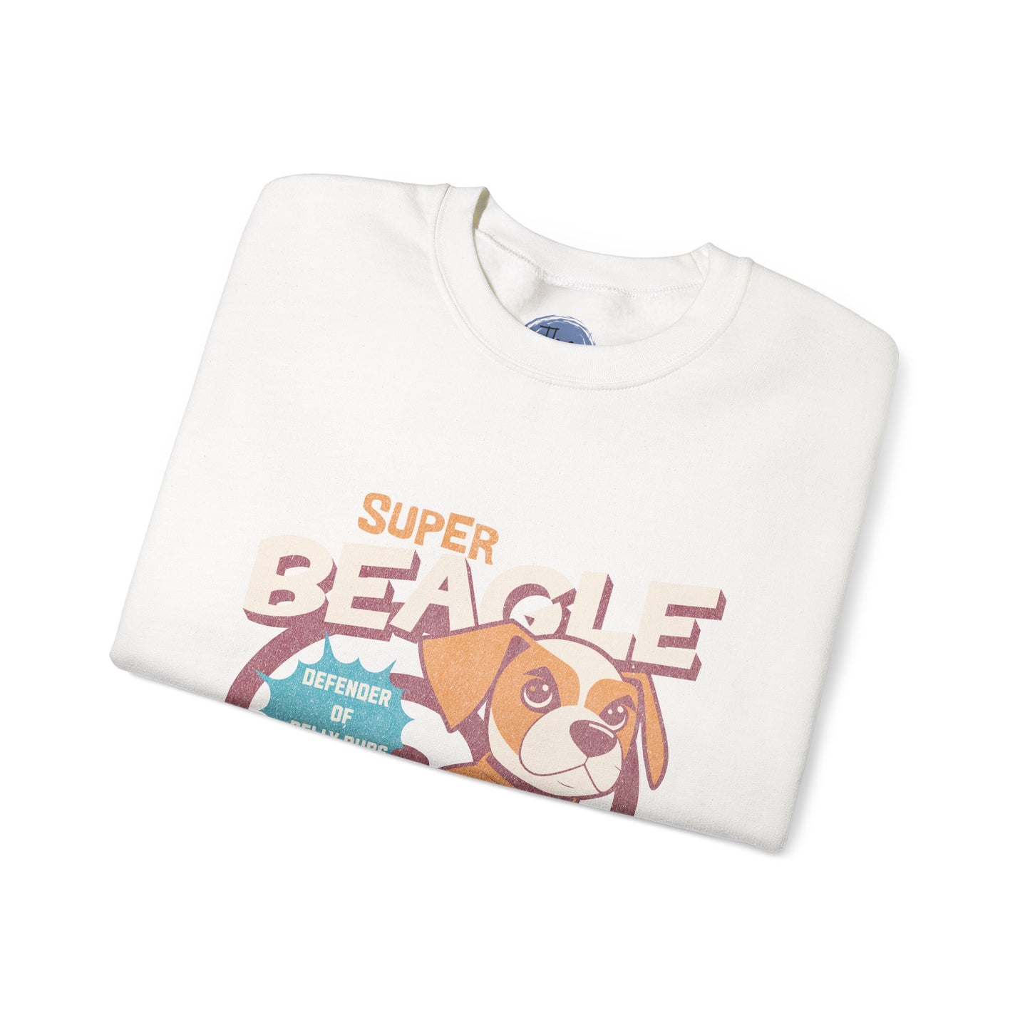 Super Beagle Crewneck Sweatshirt, Dog Lover Apparel, Cozy Gift for Pet Owners, Casual Fashion, Animal Print Sweatshirts