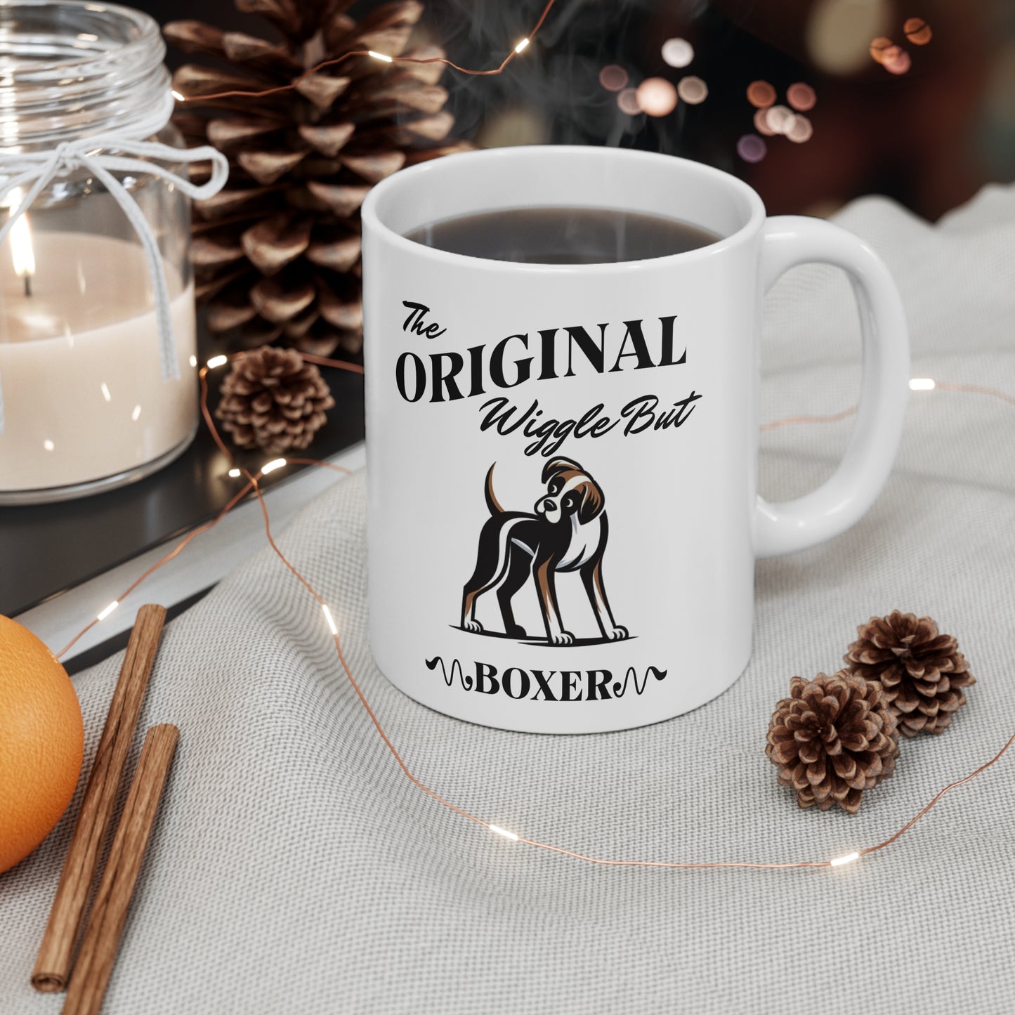 The Original Wiggle Butt 11oz Boxer Mug                                                           Gift for Dog Lovers, Boxer Owners, Funny Dog Mug, Pet Themed Coffee Cup