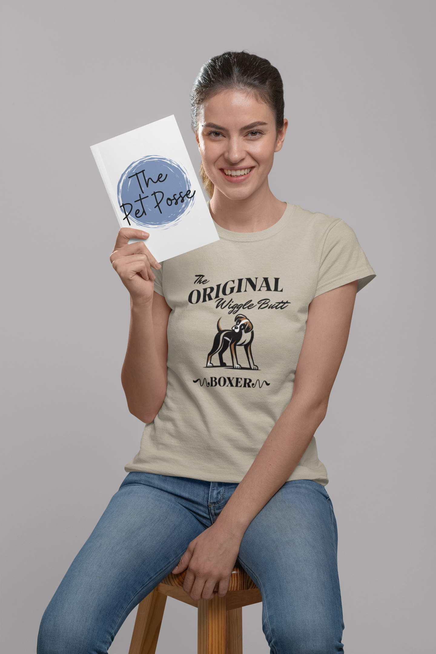The Original Wiggle Butt Boxer Tee                                                                                                                               Funny Dog Lover T-Shirt, Pet Owner Gift, Boxer Breed Apparel, Casual Wear, Dog Mom Shirt