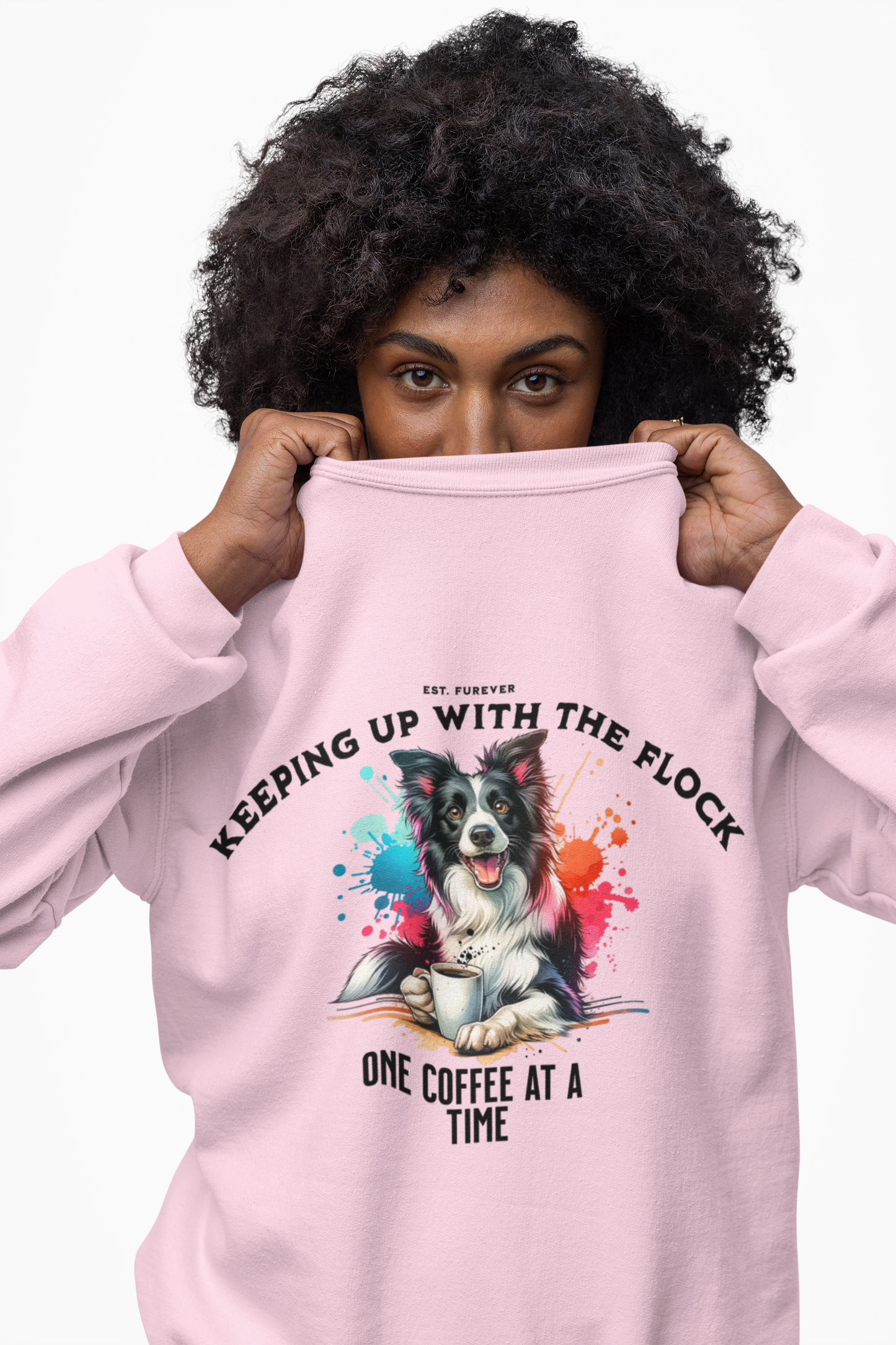 Colorful Dog Lover Crewneck Sweatshirt, Keeping Up with the Flock, Border Collie, Animal Lover Gift, Comfy Casual Wear, Pet Owner Apparel, Perfect [...]