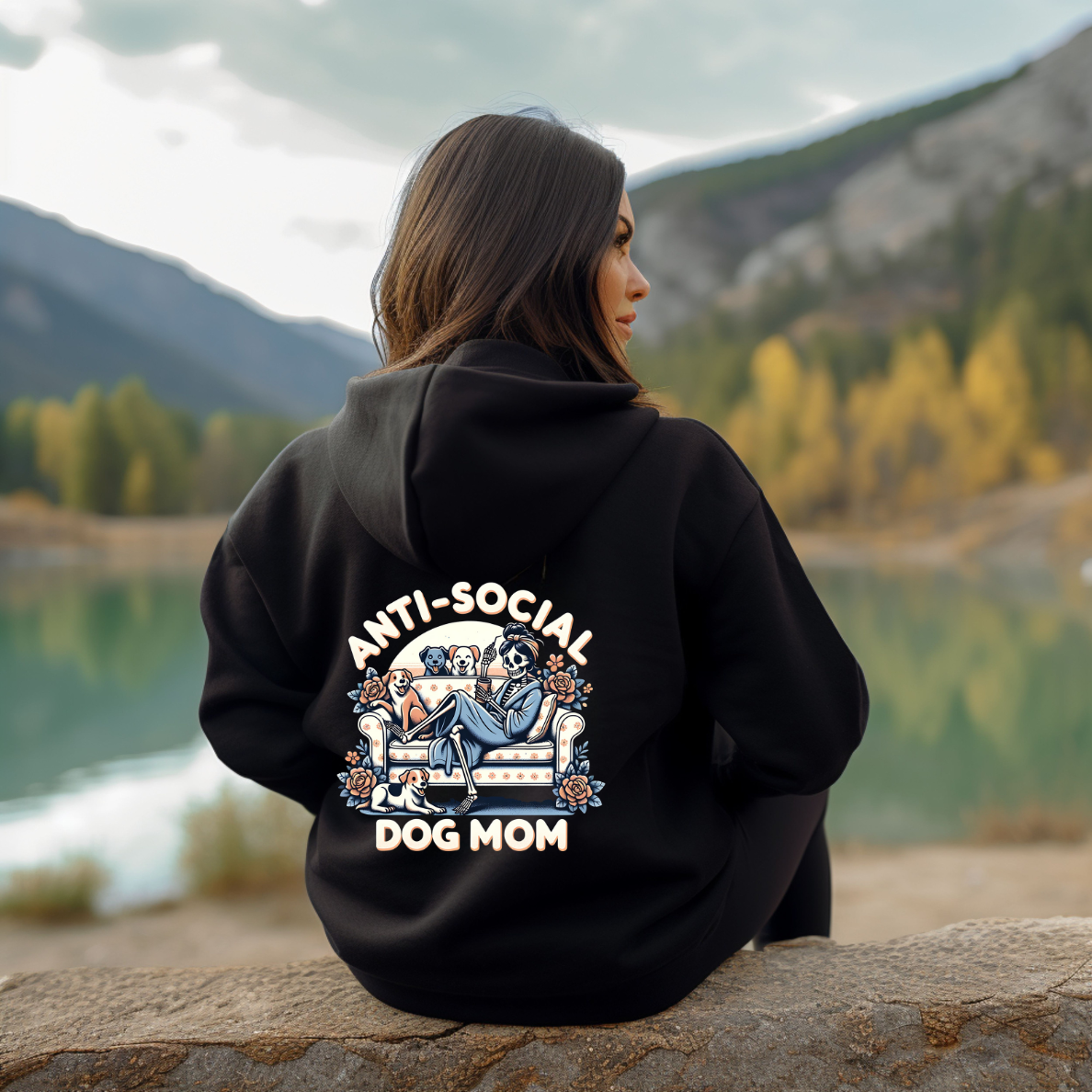Anti-Social Dog Mum Hoodie - Cozy Sweatshirt for Pet Lovers, Gift for Dog Owners, Casual Wear, Pet-Themed Apparel, Fun Dog Mom [...]