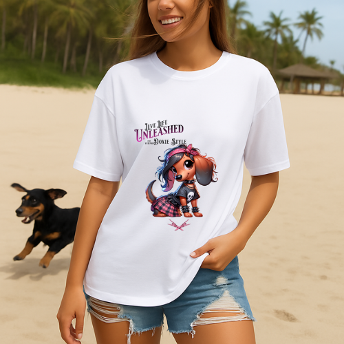 Doxie Style Unleashed  Dog Lover Tee, Cute Pet Shirt, Gift for Animal Lovers, Fun Casual T-Shirt for Every Day, Stylish Pet Apparel