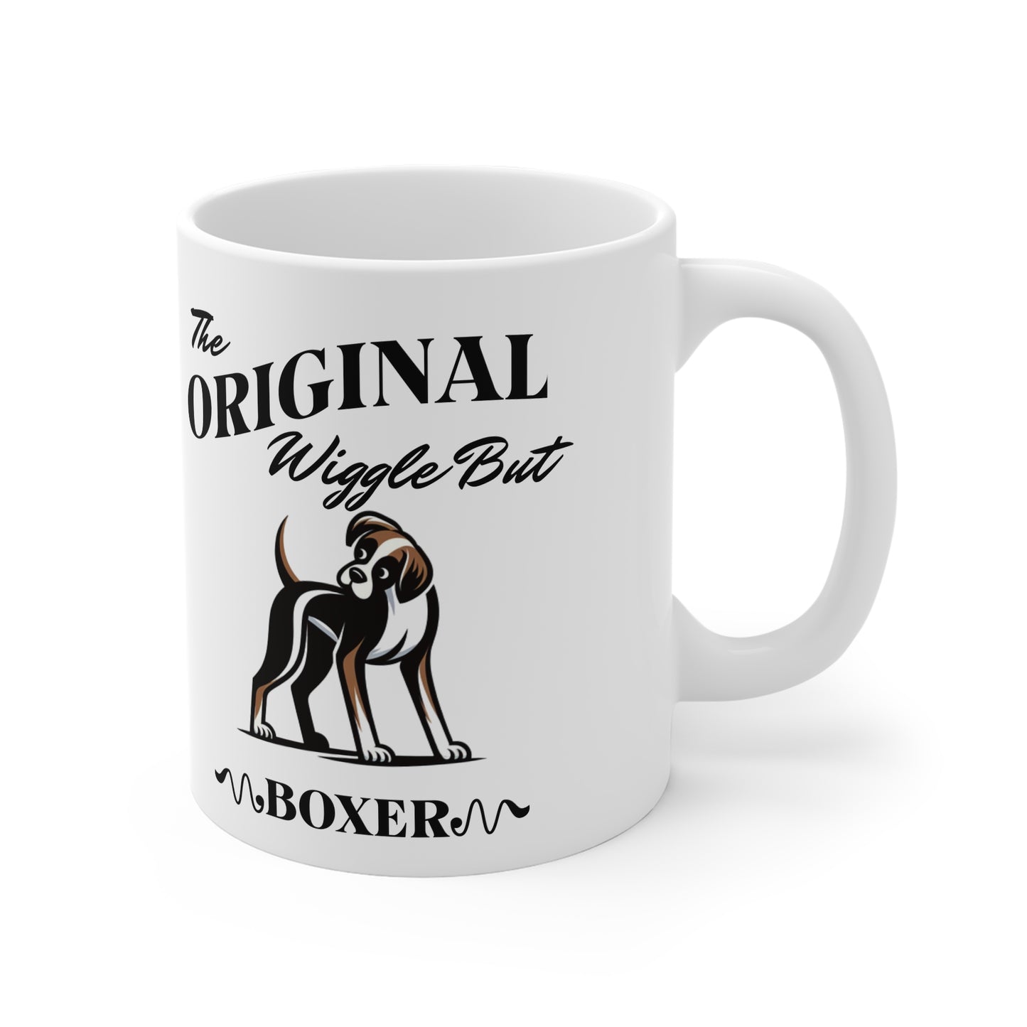 The Original Wiggle Butt 11oz Boxer Mug                                                           Gift for Dog Lovers, Boxer Owners, Funny Dog Mug, Pet Themed Coffee Cup