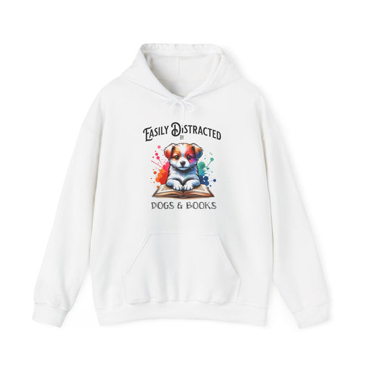 Easily Distracted Dogs & Books Hoodie
