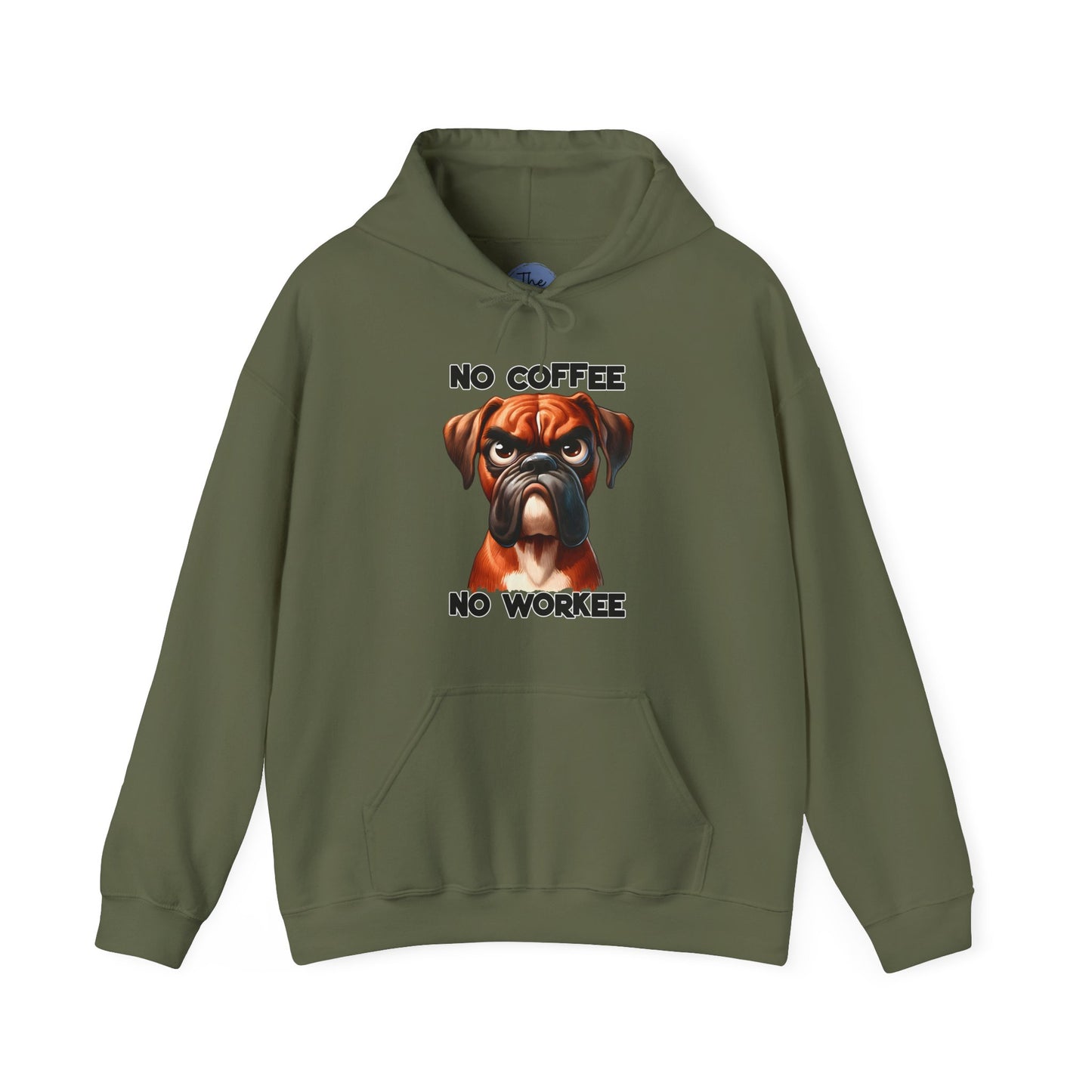 Boxer Dog 'No Coffee No Workee' Hoodie - Funny Coffee Lovers Sweatshirt