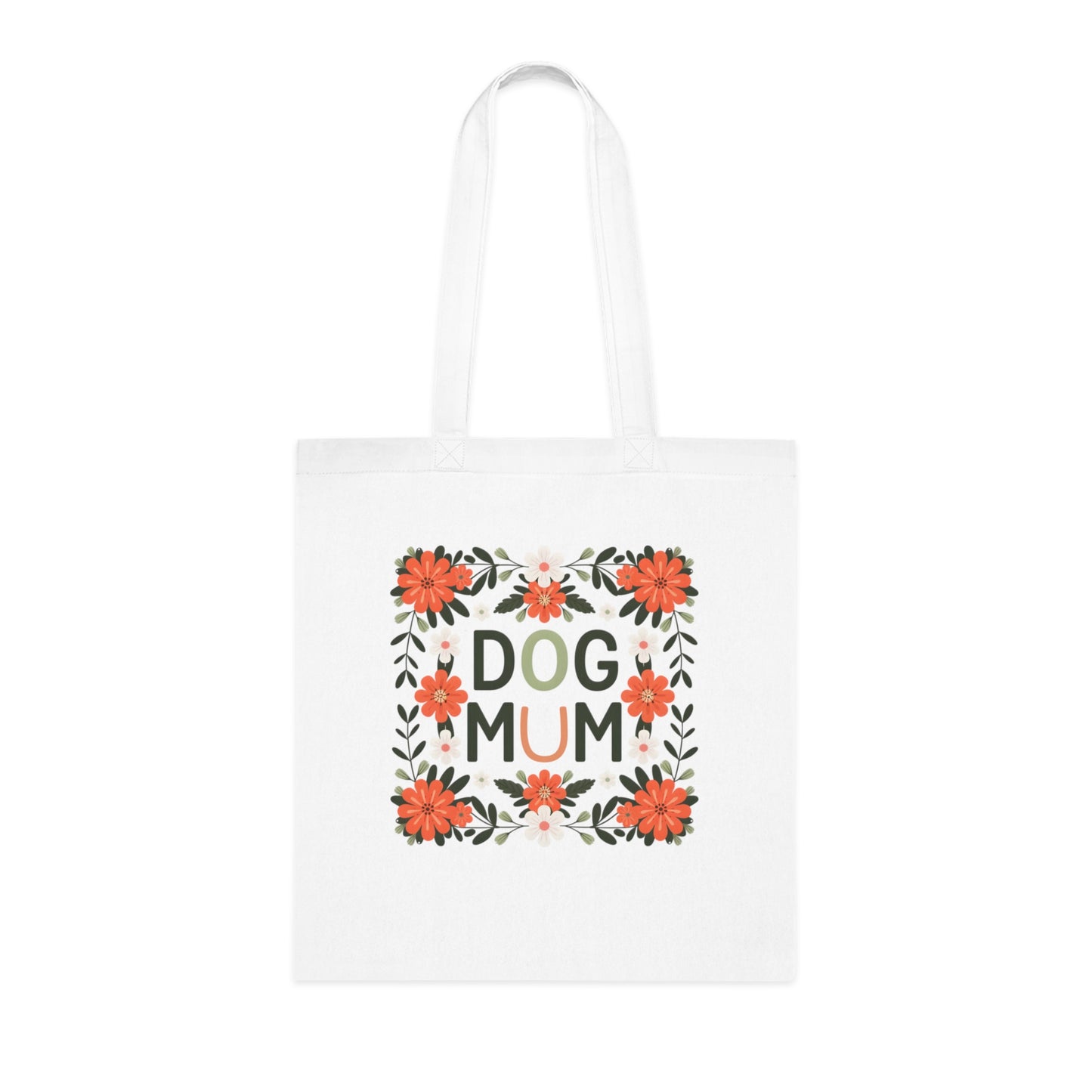 Floral Dog Mum Tote Bag | Pet Lover Gift, Eco-Friendly Shopping Bag, Cute Dog Owner Accessory, Spring Fashion, Unique Dog Lover Tote