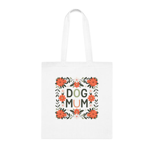 Floral Dog Mum Tote Bag | Pet Lover Gift, Eco-Friendly Shopping Bag, Cute Dog Owner Accessory, Spring Fashion, Unique Dog Lover Tote