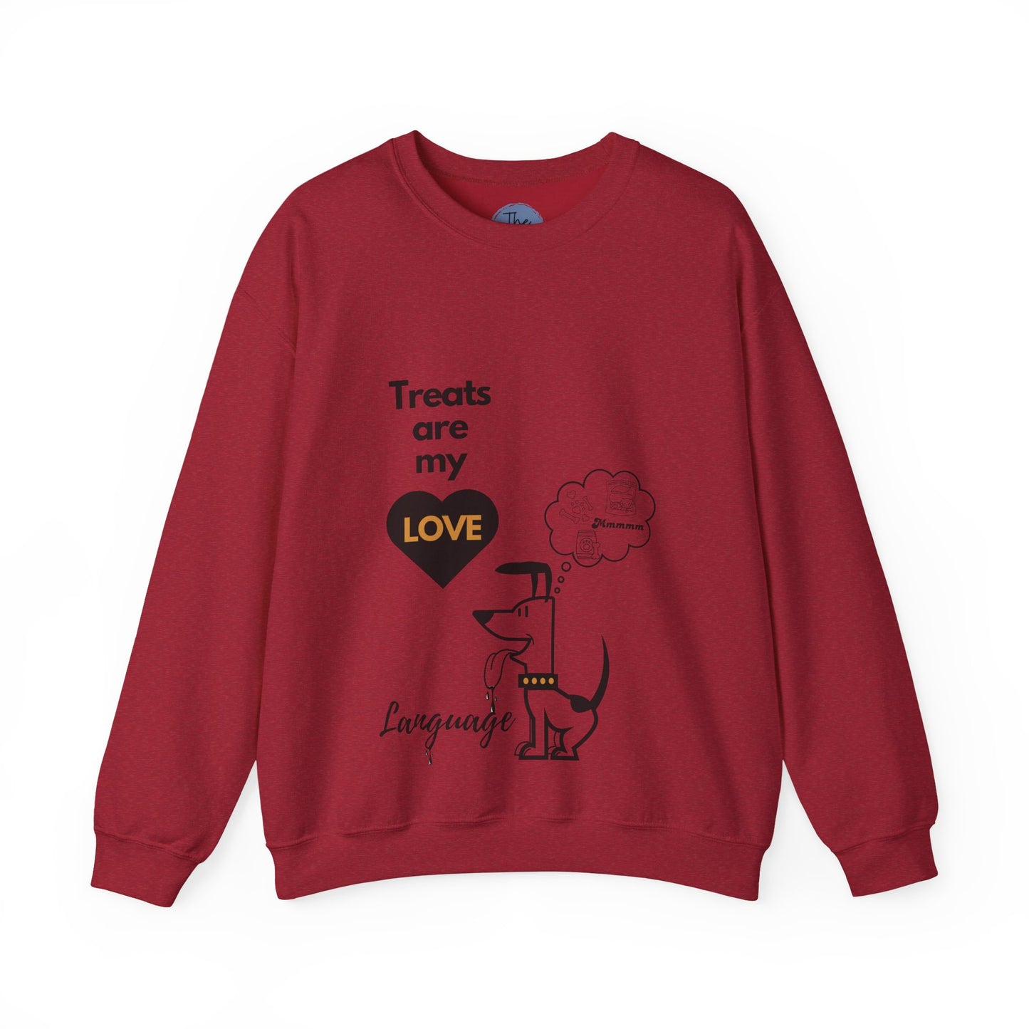 Treats Are My Love Language Crewneck Sweatshirt — Cute Dog Graphic Pullover