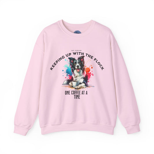 Colorful Dog Lover Crewneck Sweatshirt, Keeping Up with the Flock, Border Collie, Animal Lover Gift, Comfy Casual Wear, Pet Owner Apparel, Perfect [...]