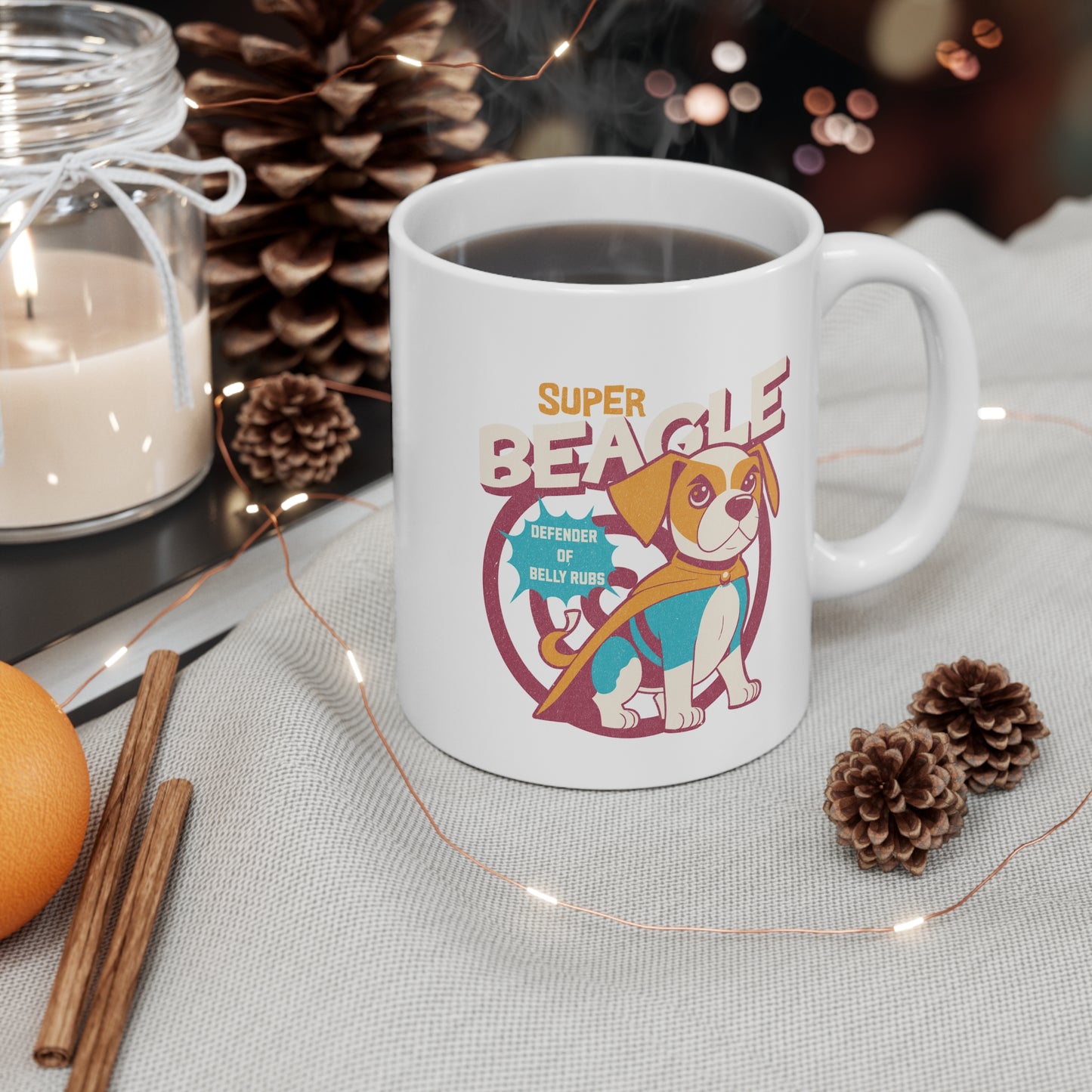 Super Beagle Mug - Fun Dog Lover Gift, Cute Dog Mug, Pet Lover Tea Cup, Birthday Gift, Coffee Mug for Animal Lovers