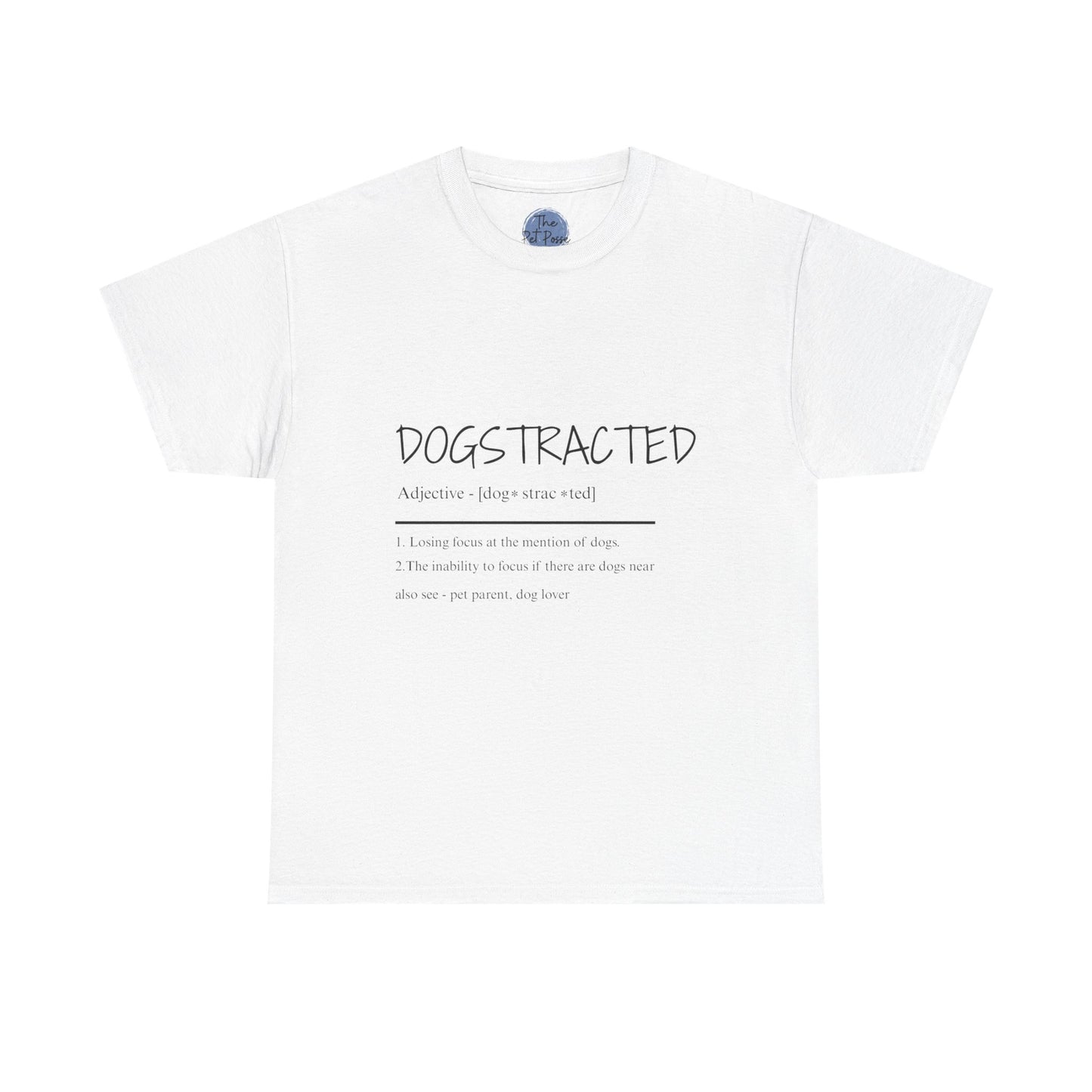 Dogstracted - Unisex Dog-Themed Heavy Cotton Tee - Perfect Gift for Dog Lovers, Casual Wear, Pet Owners, Birthdays, Dog Days