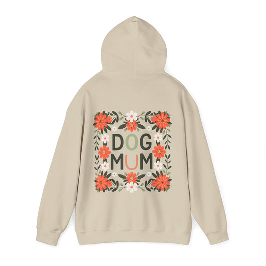 Floral Dog Mum Hoodie, Cozy Pet Lover Sweatshirt, Unique Gift for Dog Moms, Comfortable Everyday Wear, Cute Dog Owner Apparel