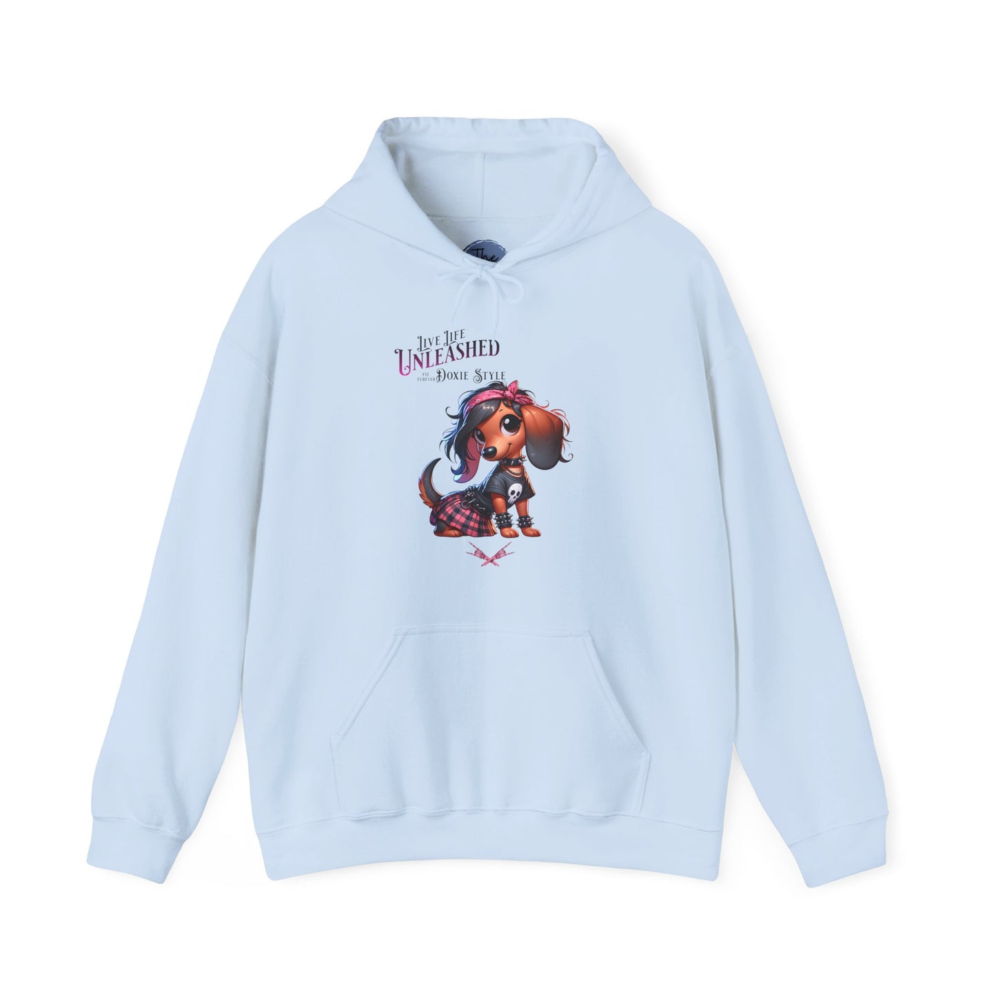 Doxie Style Unleashed : Unisex Heavy Blend Hooded Sweatshirt, Cozy Gift, Pet Lover Apparel, Animal Lover Hoodie, Unique Gift Idea