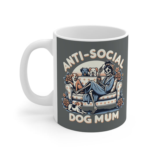 Anti-Social Dog Mum Coffee Mug | Pet Lover Gift | Funny Dog Mom Mug | Mother's Day Gift | Dog Lover Gift | Quirky Pet Mug