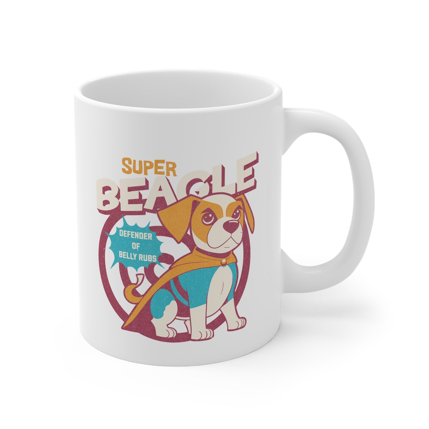 Super Beagle Mug - Fun Dog Lover Gift, Cute Dog Mug, Pet Lover Tea Cup, Birthday Gift, Coffee Mug for Animal Lovers