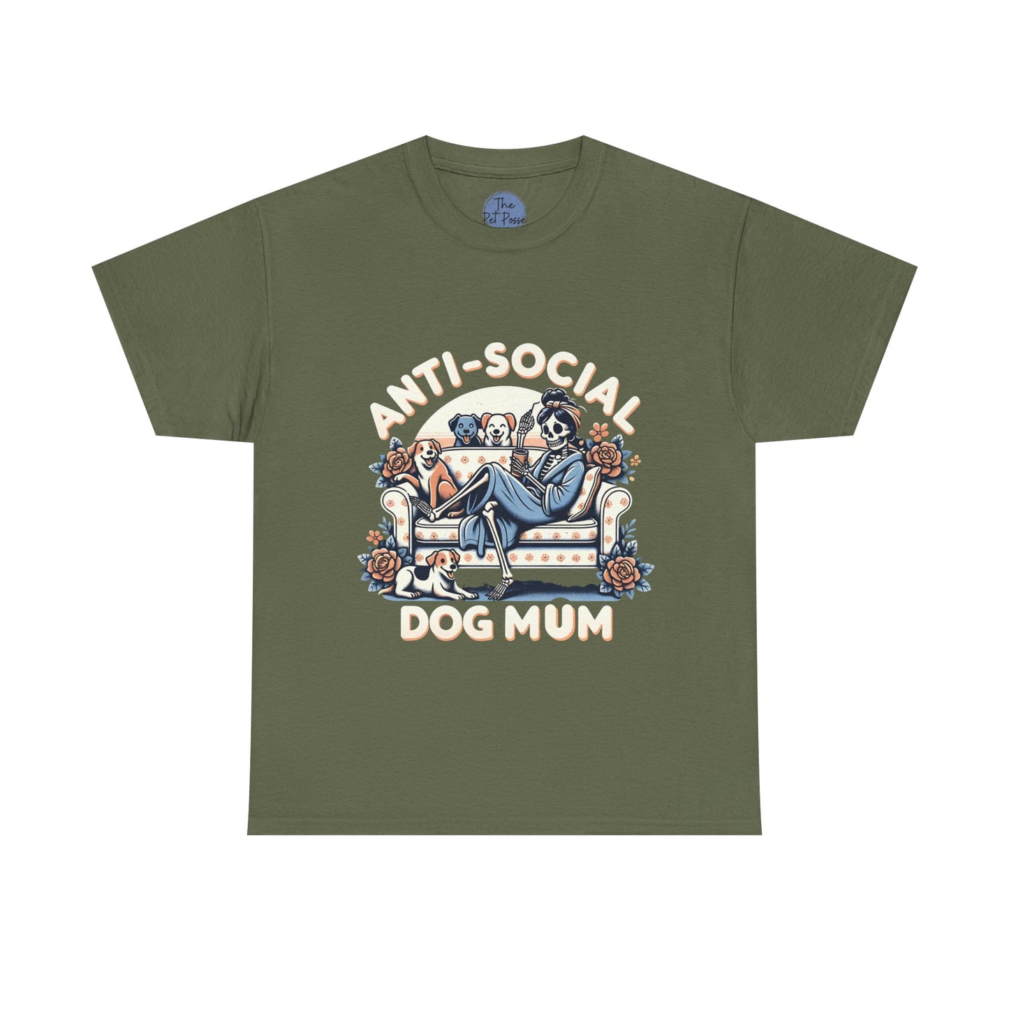 Anti-Social Dog Mum Tee | Funny Graphic T-Shirt for Dog Lovers, Pet Owners, Gifts for Pet Mums, Casual Wear, Dog-Themed Apparel