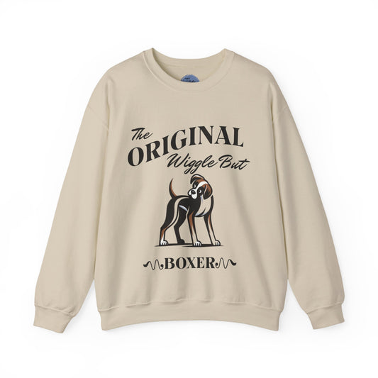 Original Wiggle But Boxer Sweatshirt, Unisex Dog Lover Crewneck, Gift for Boxer Lovers, Cozy Pet Sweatshirt, Cute Animal Apparel