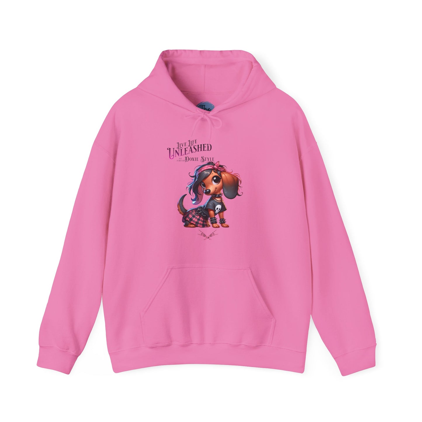 Doxie Style Unleashed : Unisex Heavy Blend Hooded Sweatshirt, Cozy Gift, Pet Lover Apparel, Animal Lover Hoodie, Unique Gift Idea