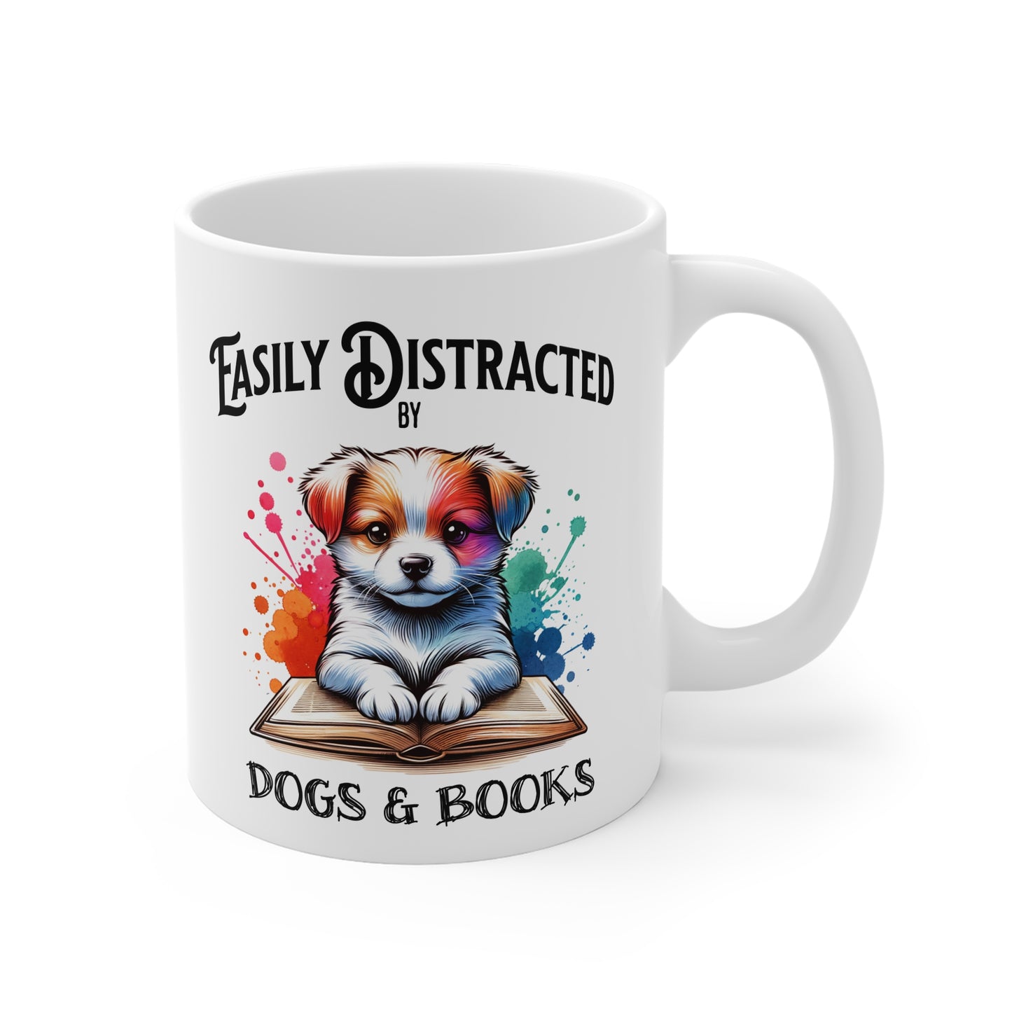 Easily Distracted by Dogs & Books Mug