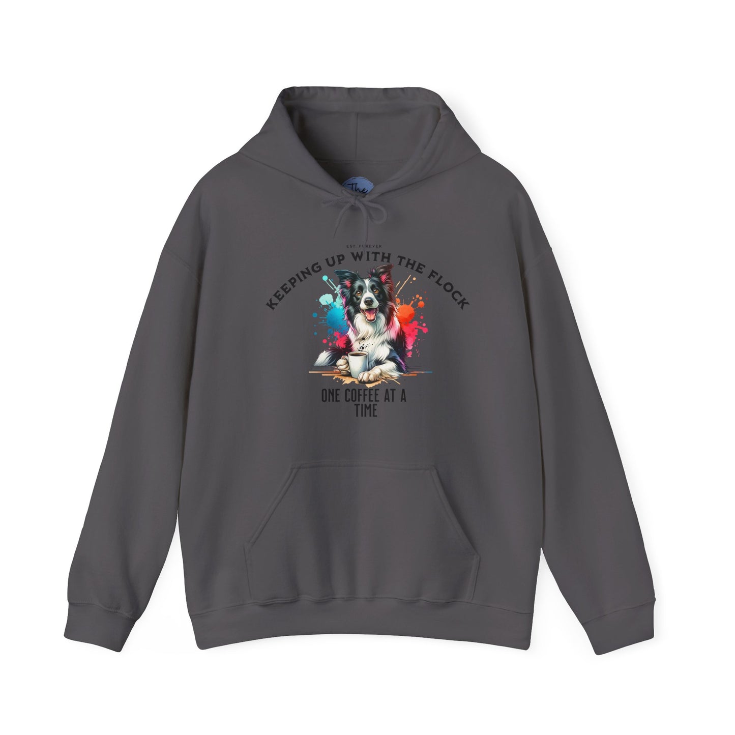 Coffee Lover's Unisex Hoodie - Keeping Up with the Flock, Border Collie, Dog Mom Gift, Dog Dad Gift, Cozy Sweatshirt, Pet Lover Apparel, Fun Gift for Nature Lovers