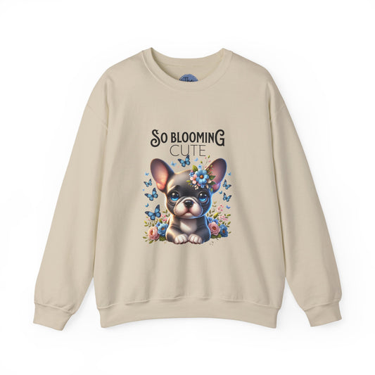 So Blooming Cute French Bulldog Sweatshirt, Cute Pet Lover Gift, Floral Graphic Crewneck, Cozy Spring Fashion, Animal Lover Apparel