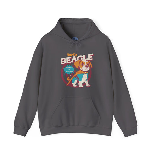 Super Beagle Graphic Hoodie, Cozy Pet Lover Hoodie, Fun Animal Gift for Dog Moms, Cute Casual Wear, Warm Winter Apparel