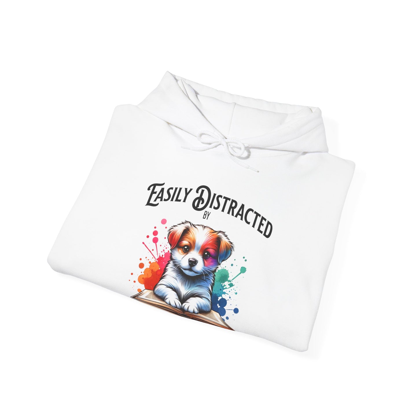 Easily Distracted Dogs & Books Hoodie